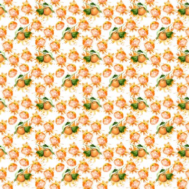 suluboya, kesintisiz, süsleme, desen parlak sulu portakal mandarin