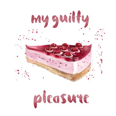 Postcrossing, kartpostal, beyaz arka plan, yemek, kek, kiraz, lezzetli, tatlı, şirin, vintage, sulu, krem, mutfak bezi, suluboya öğelerinde jöle, kek, pasta, tatlı