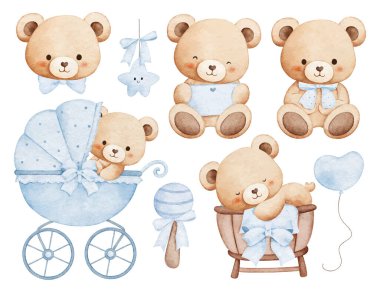 Bebek Duşu ve Bebek Süslemeleri İçin Tatlı Bebek Oyuncak Ayıları Seti