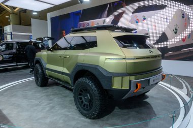 Toronto, ON, Kanada - 13 Şubat 2026: Hyundai Ioniq 7 Concept EV, Kanada otomobil fuarında yenilikçi tasarım ve gelecek off-road becerileri sergiliyor