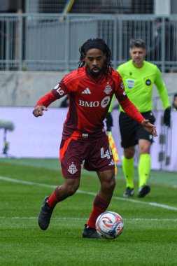 Toronto, ON, Kanada - 14 Mart 2026: Toronto FC 'den Raheem Edwards # 44 BMO Field' da oynanan MLS normal sezon maçı sırasında. Puan 1: 1.