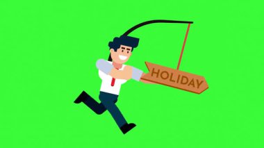 Animated Character Chasing Holiday Board for Vacation Goal