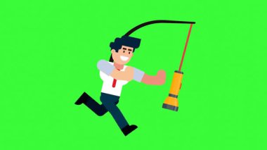 Animated Character Chasing Torch for Guidance and Direction