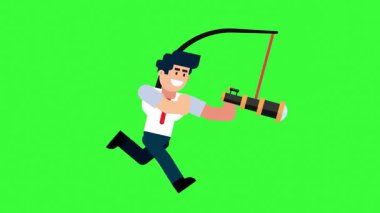 Vizyon ve Hırs İçin Teleskop Takip Eden İşadamı