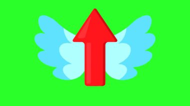 Büyüme ve Başarı Kanatlı Kırmızı Ok