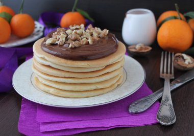 çikolata sır ve fındık ile krep