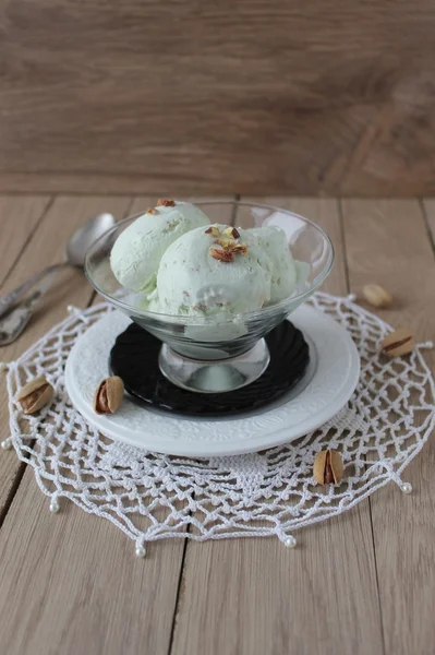 Gelato al pistacchio fatto in casa — Foto Stock