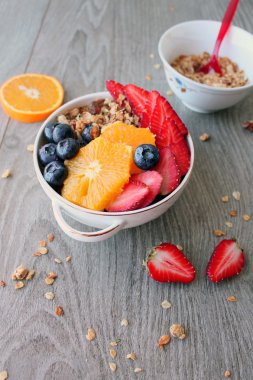 Hindistan cevizi granola Karpuzu, goji Karpuzu, fındık ile