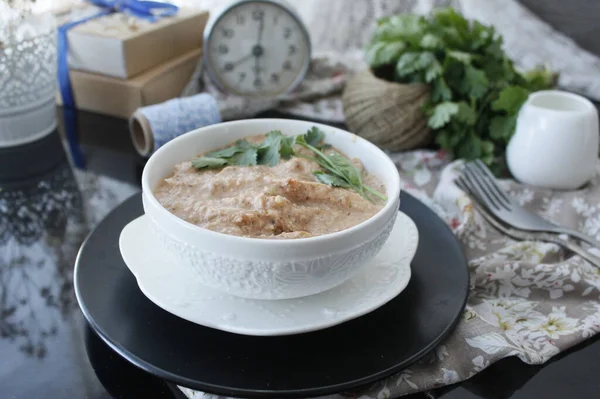 Georgian Traditional Satsivi Chicken Nuts — Stock Photo, Image