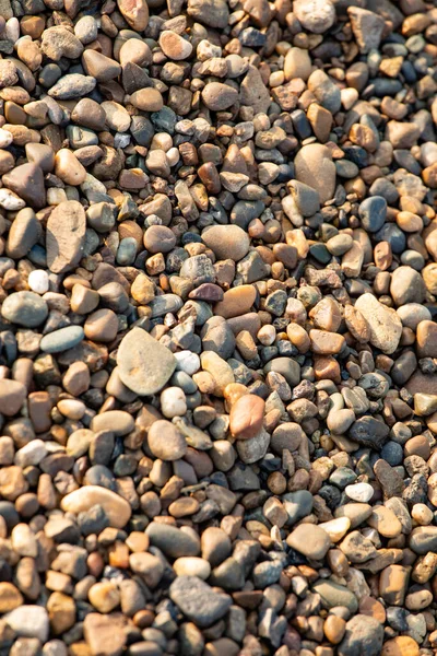 Sahildeki Taş Çakıl Taşlarının Arka Planı — Stok fotoğraf