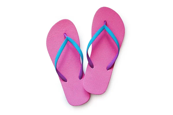 Rosa flip-flops isolerad på vit bakgrund — Stockfoto