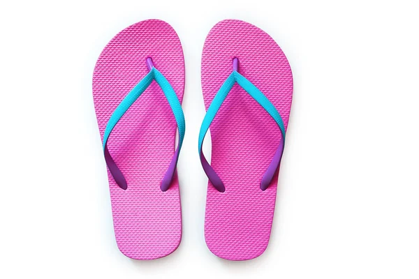 Chanclas rosadas aisladas sobre fondo blanco —  Fotos de Stock