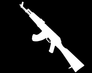 akm saldırı tüfeği siyah beyaz