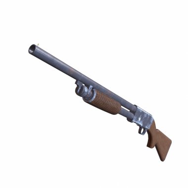 Ithaca eski av tüfeği 3d resimde beyaz arka plan üzerinde