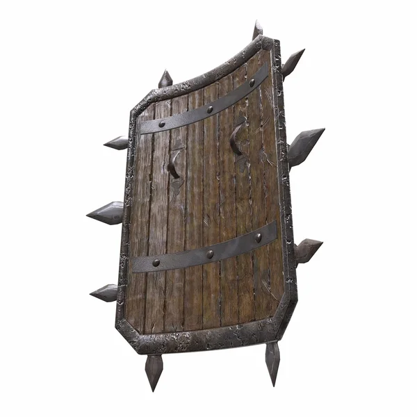 Old ancient shield 3D illustration