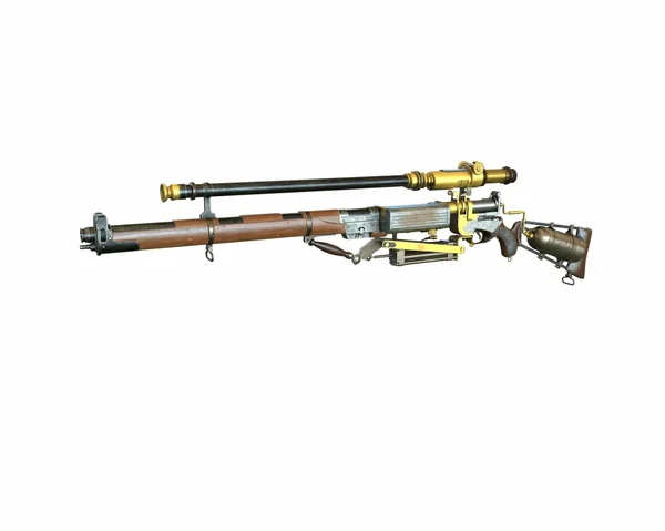 Steampunk concepto de piezas de rifle Ilustración 3D — Foto de Stock