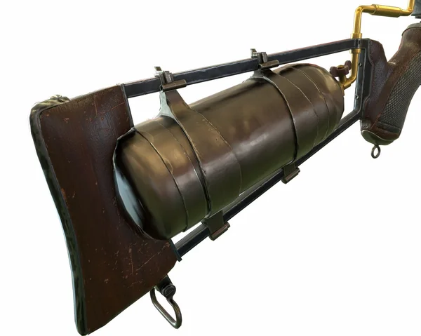 Steampunk tüfek parçaları kavramı 3d çizim
