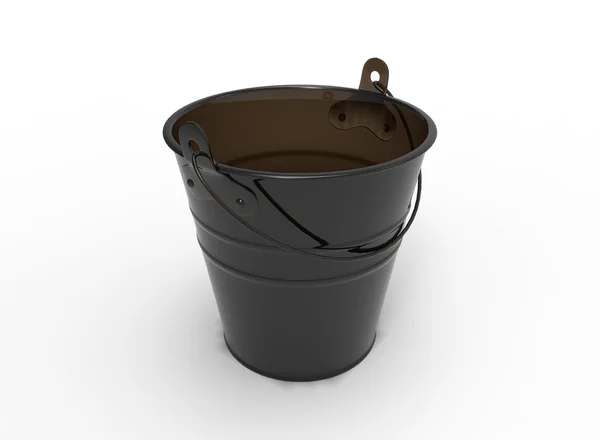 Emmer 3d illustratie op witte achtergrond geïsoleerde object met schaduw. eenvoudige tool voor het bijhouden van de water. — Stockfoto