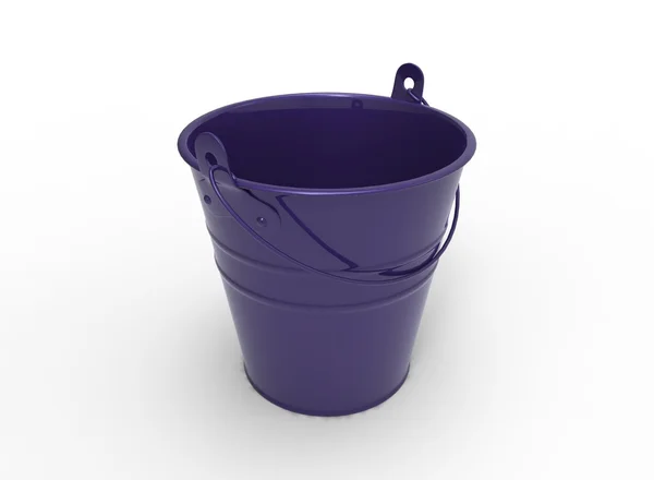 Bucket 3D illustration on white background isolated object with shadow. simple tool for keeping water. — Stock Photo, Image