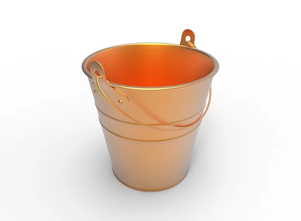 バケット影と白い背景分離オブジェクトの 3 d 図。水を維持するためのシンプルなツール. — ストック写真
