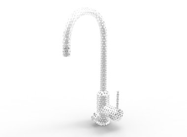 dokunun Mikser 3D Illustration. Beyaz arka plan üzerinde gölge ile izole. renkli ve parlak.