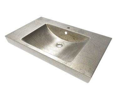 mutfak lavabo üzerinde izole beyaz arka plan. kullanımı kolay. Metall. ev işi. 3D çizim