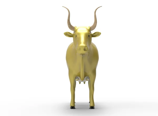 3D illustration of the cow, on white background isolated, with shadow — Stock Photo, Image