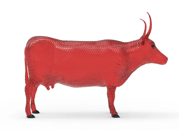 3D illustration av ko, på vit bakgrund isolerat, med skugga — Stockfoto