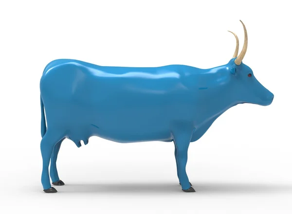 ภาพวาด 3 มิติของวัว บนพื้นหลังสีขาว — ภาพถ่ายสต็อก