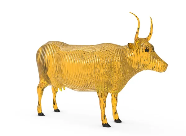 3D ілюстрація корови, на білому тлі ізольовані, з тіні — стокове фото