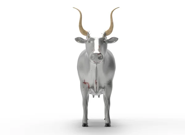 Illustration 3D de la vache, sur fond blanc isolé, avec ombre — Photo