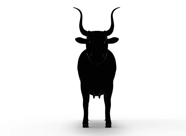 ภาพวาด 3 มิติของวัว บนพื้นหลังสีขาว — ภาพถ่ายสต็อก
