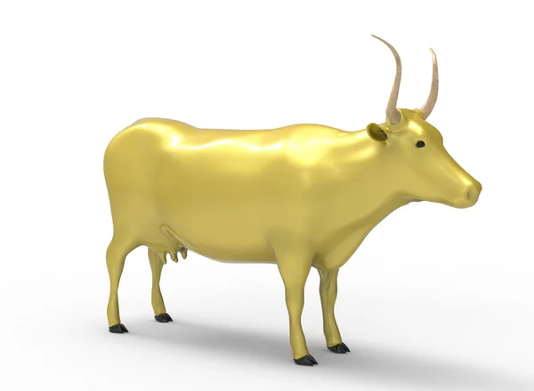 Illustration 3D de la vache, sur fond blanc isolé, avec ombre — Photo