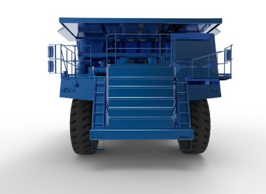 Beyaz arka plan ile gölge izole maden aracı makinede 3D Illustration. oyun için kullanımı kolay, simgesi.