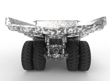 Beyaz arka plan ile gölge izole maden aracı makinede 3D Illustration. oyun için kullanımı kolay, simgesi.