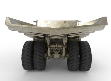 Beyaz arka plan ile gölge izole maden aracı makinede 3D Illustration. oyun için kullanımı kolay, simgesi.