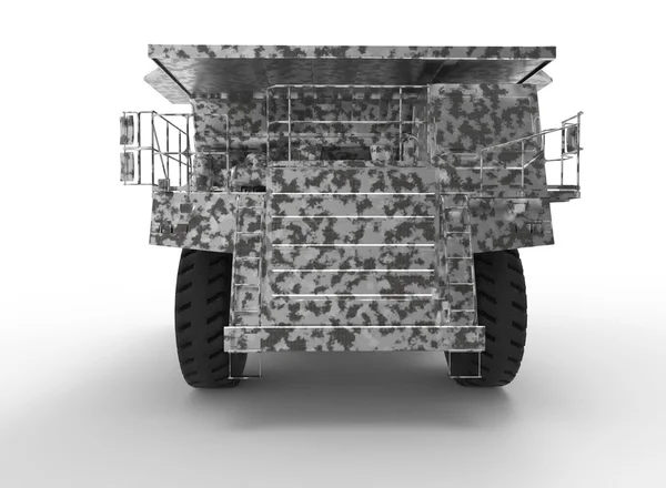 3D απεικόνιση του οχήματος μηχανή ορυχείου, σε άσπρο φόντο που απομονώνονται με σκιά. εύκολο στη χρήση, το εικονίδιο για το παιχνίδι. — Φωτογραφία Αρχείου