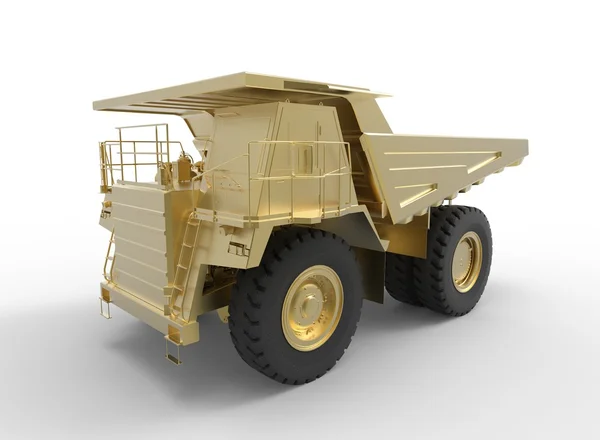 3D-Illustration der Mine Fahrzeug Maschine, auf weißem Hintergrund isoliert mit Schatten. einfach zu bedienen, Symbol für Spiel. — Stockfoto
