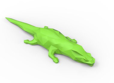 timsah karakteri. karikatür düşük poli