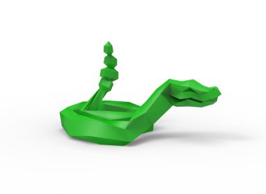 diamondback çıngıraklı yılan karakteri. karikatür düşük poli