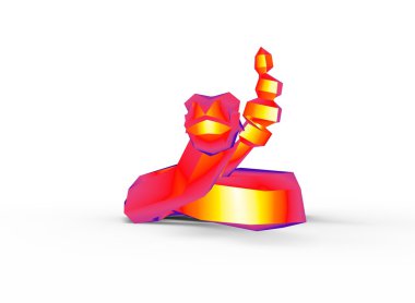 diamondback çıngıraklı yılan karakteri. karikatür düşük poli