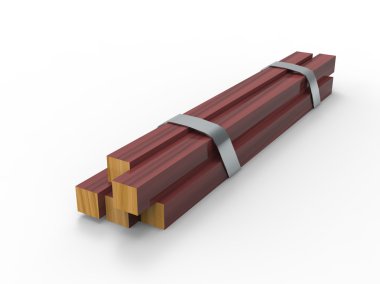 demir bağlantı elemanları ile kare günlükleri.