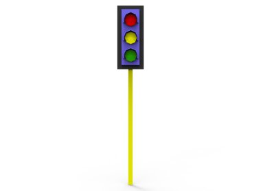 basit trafik ışığı 3D çizimi.