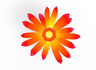 çiçek basit 3d illüstrasyon.