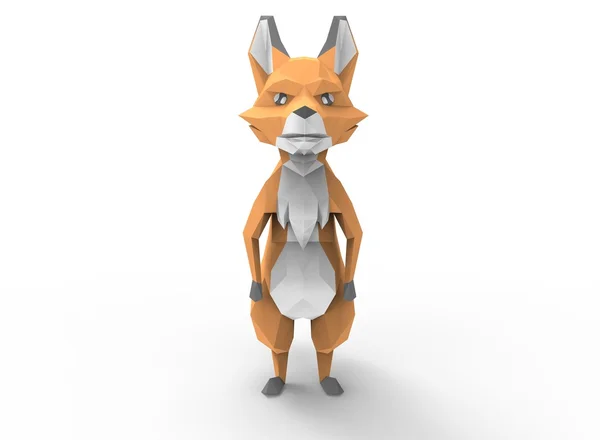 Znak lišky. kreslený nízký Poly — Stock fotografie