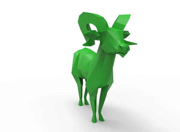 Bighorn  character. cartoon low poly — Stock Photo, Image