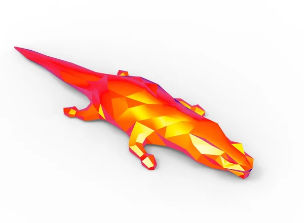 Znak aligátora. kreslený nízký Poly — Stock fotografie