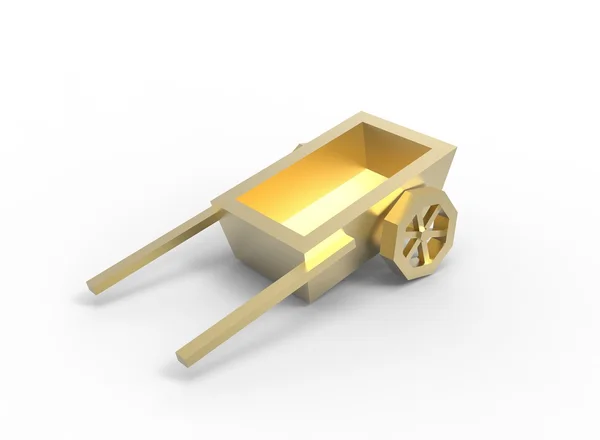 Simple low poly cart. — Stock Photo, Image