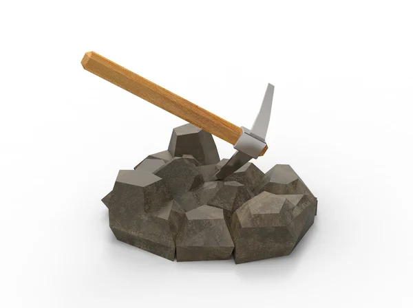 3d illustration of pick on the rocks. — Stock Photo, Image