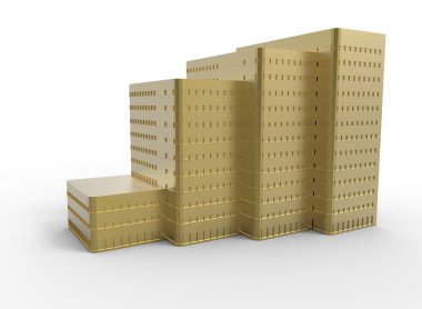 Basit gökdelen 3d illüstrasyon.